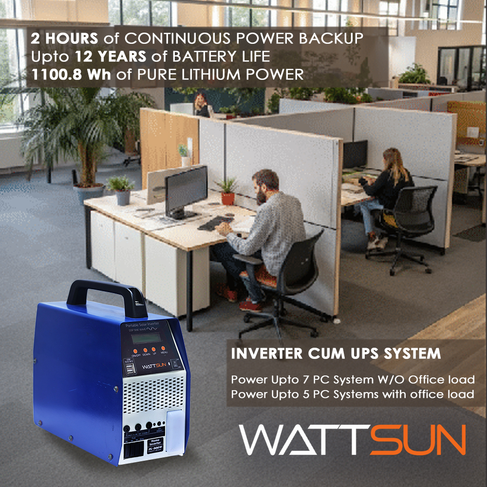 86Ah, 1 kva Portable Inverter for Home with Inbuilt Lithium Battery, PL-900W-XL